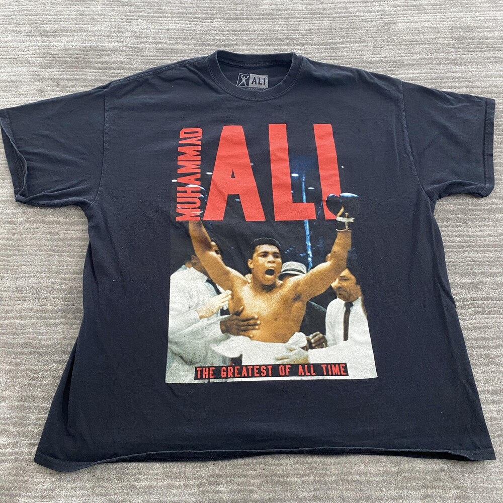 Muhammad Ali Shirt Mens 2XL Black Greatest Of All Time Boxing Graphic T-Shirt